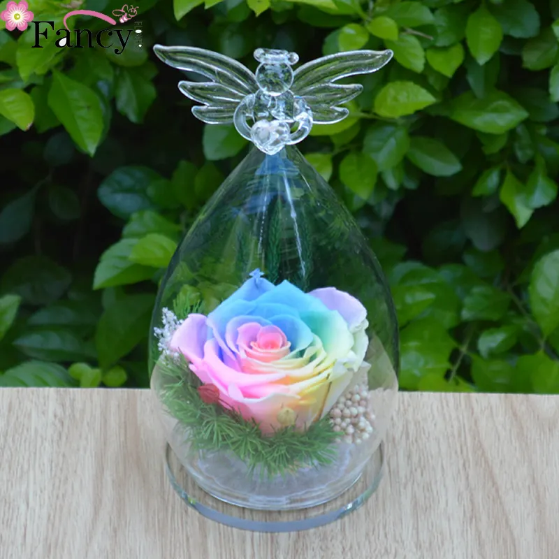 Mawar Abadi dengan Kotak Kubah Akrilik, Teman atau Keluarga untuk Hari Ibu