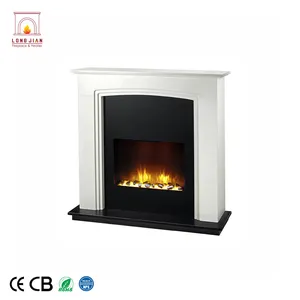 Competitive price antique design MDF surround electric fireplace