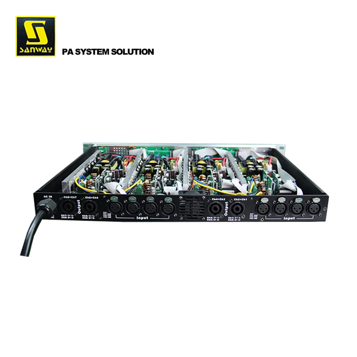 DA2008 8x300W Classe D Stereo 1U Amplificatore di Potenza per Altoparlante