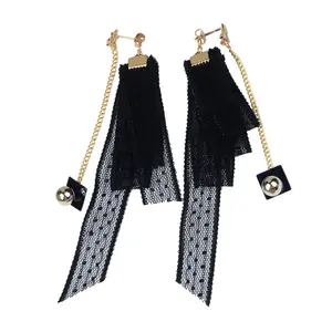 Elegant Sexy Lace Beads Long Earrings Metal Chain Drop Earrings For Girl Women Party Engagement Accessories Jewelry