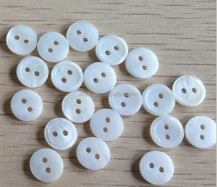 natural white freshwater river shell four holes button for shirt