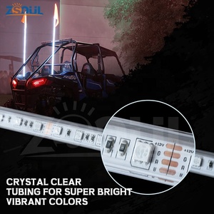 ไฟ LED RGB 5FT ม. 1.5แส้เตือนธงสำหรับรถบรรทุก Polaris RZR ออฟโร้ด ATV UTV - Product Image 3