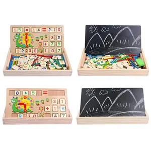 صندوق حوسبة رقمي خشبي للتعليم ، مواد مونتيسوري ، ألعاب تعليمية متعددة الوظائف