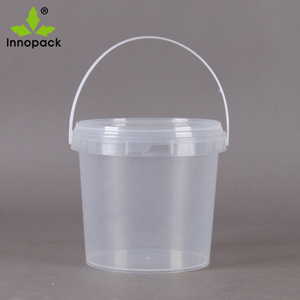 Cubo de plástico transparente, redondo, 1L, hermético, con tapa - Product Image 3