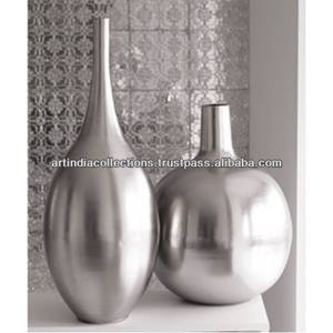 Florero decorativo de aluminio de mesa de diseño Art Deco para decoración del hogar y la Oficina - Product Image 1