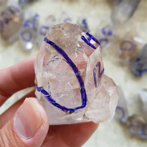 Vente en gros de bulles d'eau naturelles en mouvement Herkimer Enhydro Quartz Points de cristal brut Spécimen de minéraux - Product Image 6
