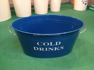 Classic Large Capacity Galvanized Metal Oval Cool <strong>Drink</strong> Tub <strong>Ice</strong> <strong>Bucket</strong> for Party - Product Image 5