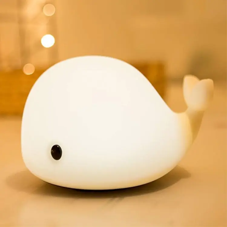 Wholesale New Design Creative Bedroom Soft Dolphin Silicone Baby Nursery Lamp Tap Control 6 Colors 3D LED Night Light