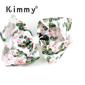 Moño para el Cabello KIMMY KM-18123 Extra Grande de 8 Pulgadas, Estilo Deportivo, de Poliéster Grosgrain con Diseño de Cactus, Impresión Personalizada - Product Image 1