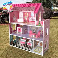 Vente en gros de jolis ensembles de jouets pour filles, kits de maisons miniatures en bois, nouveau design, kits de maisons miniatures en bois pour enfants W06A235
