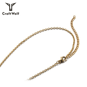 Craft Wolf joyería de moda Oro plata Mujeres Hombres Elizabeth <span class=keywords><strong>Avatar</strong></span> Acero inoxidable Cadena de monedas en relieve Collar ecológico - Product Image 5