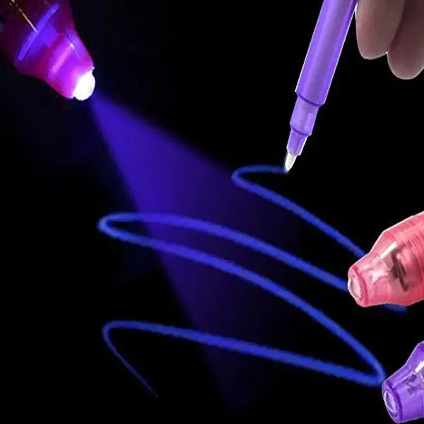 Bolígrafo luminoso con protección UV recarga de tinta para marcado de cuero grabación temporal para calzado