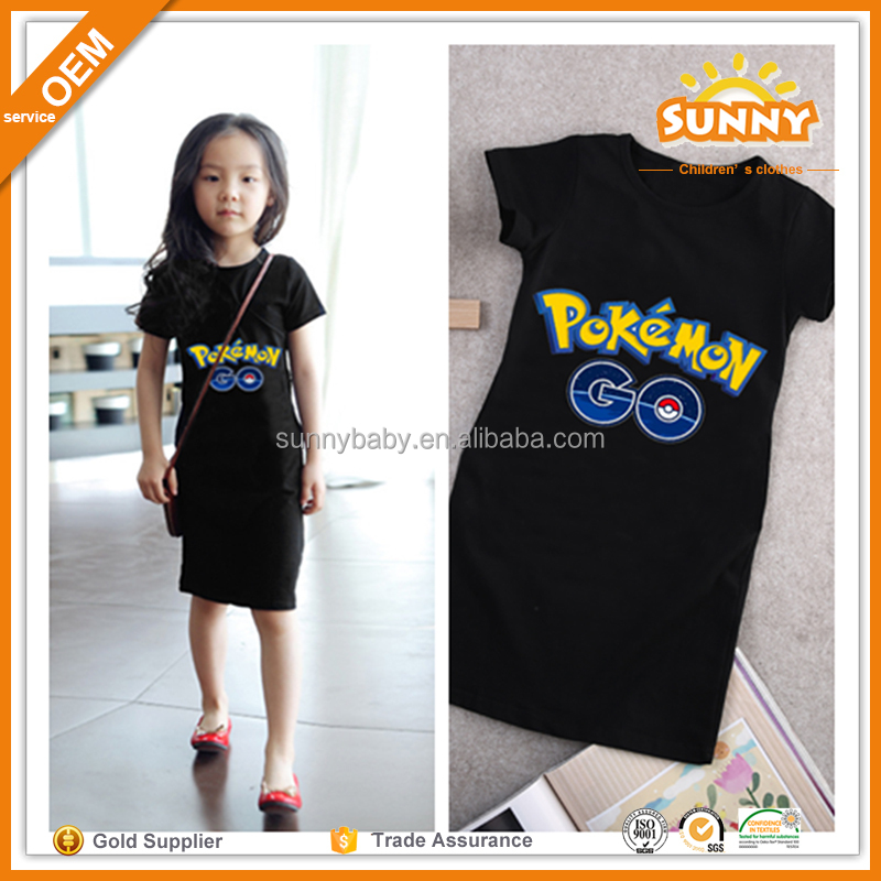 Poke Мяч Pattern Дети Платье Платье Pokemon Дети Платье Платье