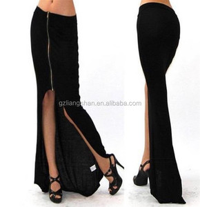 Hot Lady Bodycon Cleavage Sexy Long Skirt <strong>Tight</strong> Skirt Pattern Long Maxi Skirt Cotton - Product Image 4