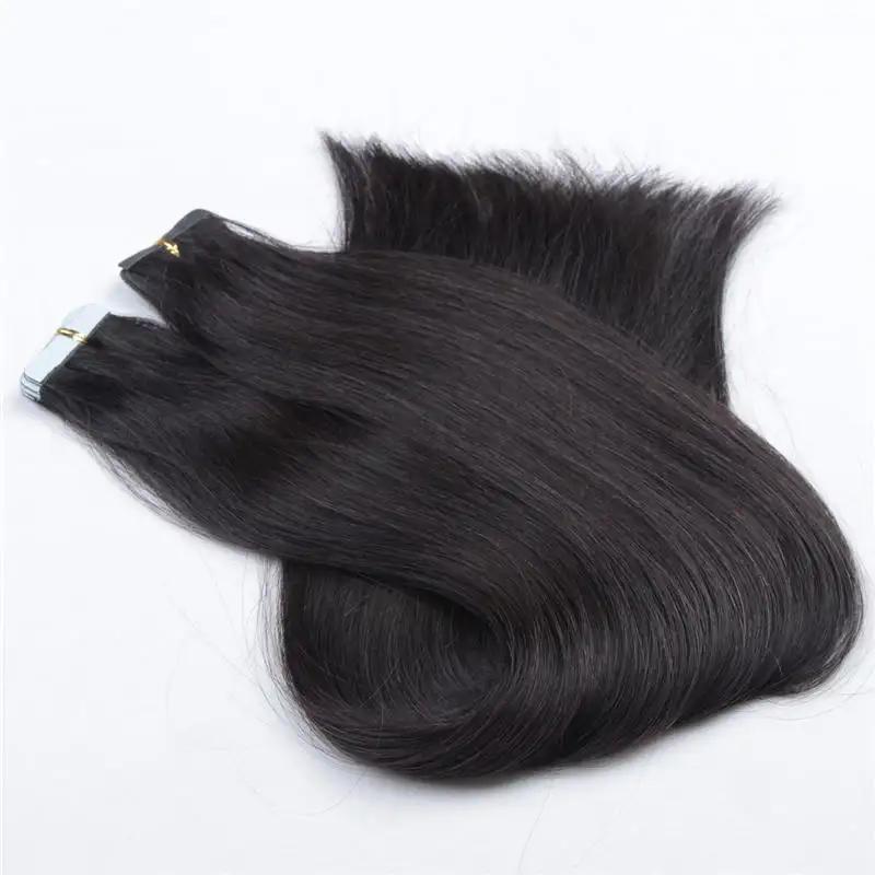 Extensiones de cabello humano 100% virgen, pelo Remy, piel india, cinta de trama