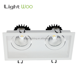 Duy nhất đôi ba đầu <span class=keywords><strong>COB</strong></span> 2*12 Wát Đèn <span class=keywords><strong>Led</strong></span> Downlight với lưới tản nhiệt nhôm vuông <span class=keywords><strong>LED</strong></span> Downlight - Product Image 5