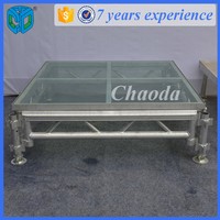 Plateforme de scène de mariage modulaire portable en acrylique et alliage d'aluminium avec connexion rapide