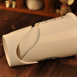 Tasse à café Tumbler en porcelaine à emporter Tasse de voyage personnalisée en céramique à double paroi avec couvercle en silicone Mugs Country - Product Image 3