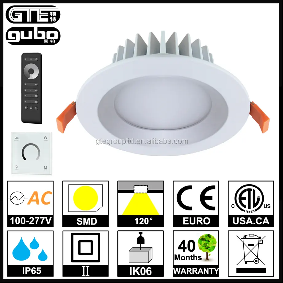GUBO الذكية السلامة DC24V الإضاءة IP65 إضاءة مقاومة للماء إضاءة هابطة متراجع