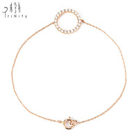 Bracelet unisexe tendance en or rose massif 18 carats de qualité exceptionnelle, fabriqué à la main, brillant, série personnalisée, exquis, avec 22 diamants naturels