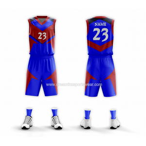 ออกแบบชุดบาสเก็ตบอลล่าสุด แบบสั่งทำ สีขาวและน้ำเงิน ราคาถูก ขายส่ง ชุดทีมบาสเก็ตบอลชาย ออกแบบชุดบาสเก็ตบอล กวางโจว - Product Image 5