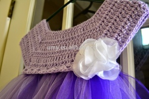 Abito da festa per bambina con motivo floreale, abiti per bambini, design di vestiti per bambina, abito tutù all'uncinetto per bambina - Product Image 4