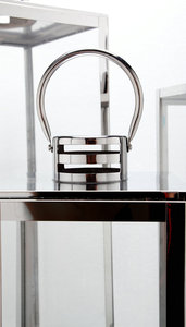 Linterna de cristal para decoración Interior del hogar, conjunto de farol grande de <span class=keywords><strong>Metal</strong></span> y acero inoxidable de lujo, soporte de vela de boda, linterna dorada de jardín - Product Image 3