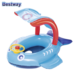 Jouets <span class=keywords><strong>de</strong></span> l'eau Gonflable Bébé Siège Float Enfants Nager Bateau Avec Pare-Soleil - Product Image 1