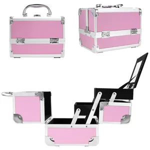 Profession elle Make-up Reise Aluminium faltbare Abs Fall Koffer Aufbewahrung Schaumstoffe inlage Organizer für Make-up auf Rädern mit Schubladen