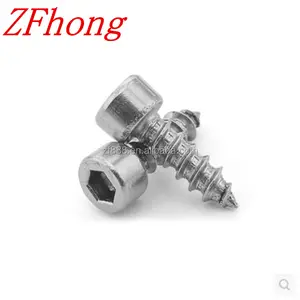 נירוסטה 304 M3.5 M2.6 M3 Hex socket ראש בורג קשה עצמי M2 M4 M5 M6