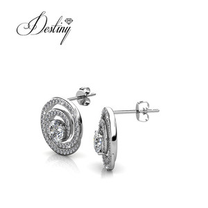 Dasini in argento Sterling 925 Mystiq <span class=keywords><strong>orecchini</strong></span> rotondi impreziositi da gioielli con cristalli Swarovski che vendono <span class=keywords><strong>Online</strong></span> <span class=keywords><strong>orecchini</strong></span> giornalieri - Product Image 4