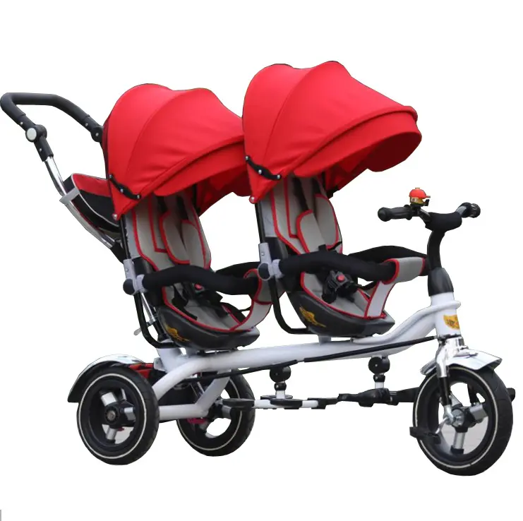 الجملة الاطفال مزدوجة مقعد مشايات أطفال الطفل التوأم دراجة ثلاثية العجلات