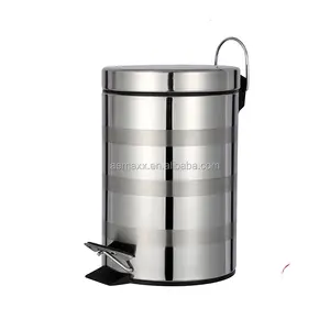 3L 5L 12L Household Trash Bin Bathroom Stainless steel 410 Dustbin Soft Close Waste Bins