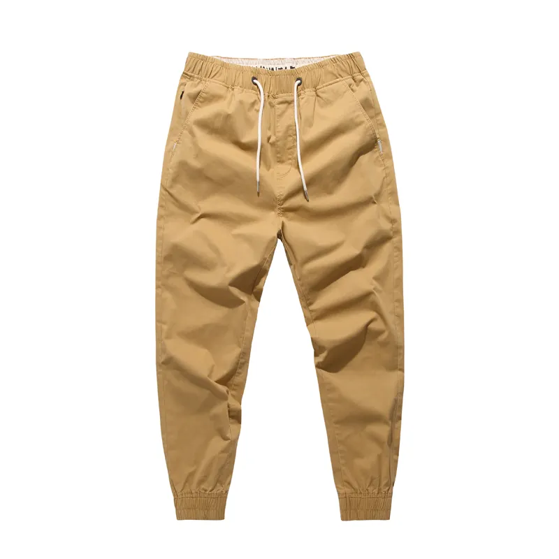 factory ready to ship casual style elastic waist drawstring mens fashion slim fit khaki stretch custom chino jogger pants
