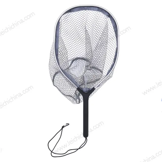 Aluminum frame with rubber coated nylon concealed fishing landing net