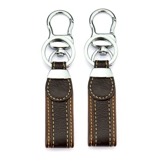 <strong>Cheap</strong> <strong>Gift</strong> Items <strong>Bulk</strong> Black Leather Custom Hotel Promotional Key Holder Keyring Keychain with logo - Product Image 2