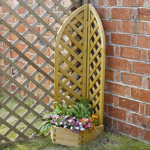 Planteur d'angle en <span class=keywords><strong>bois</strong></span> de jardin 8 pièces, treillis pour vignes, plantes à fleurs grimpantes, boîte de Pot, <span class=keywords><strong>panneau</strong></span> en treillis de <span class=keywords><strong>bois</strong></span> de Patio - Product Image 5