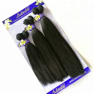 Schattige Zijde Recht Yaki Wave 6Pcs Synthetisch Haar Weven, Hittebestendige Vezel Natuurlijke Kleur Haar Weave, een Pack Voor Een Hoofd