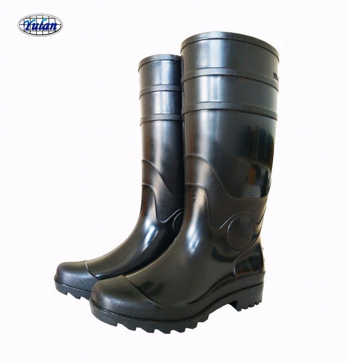 Гладкие Черные мужские ботинки из ПВХ для больших нагрузок, стальные ботинки с промежуточной подошвой, CE