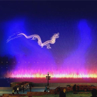 Wassershow mit Laser und Projektionsleinwand