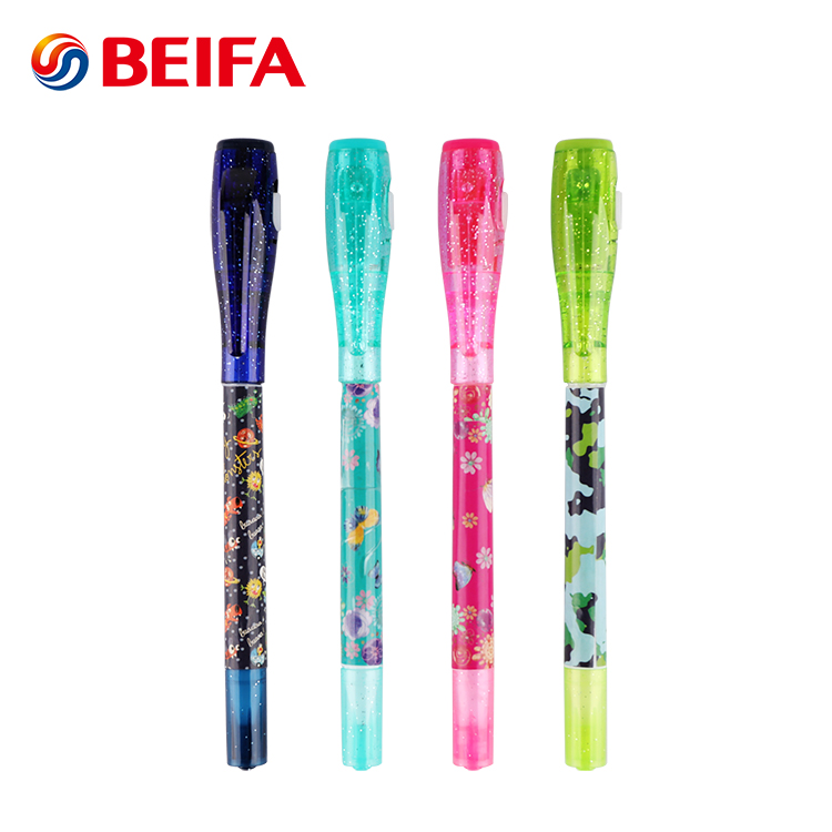 Beifa New Creative Monster Series Magic LED UV Light penna a inchiostro segreto a doppia punta, penna a inchiostro invisibile, penna spia