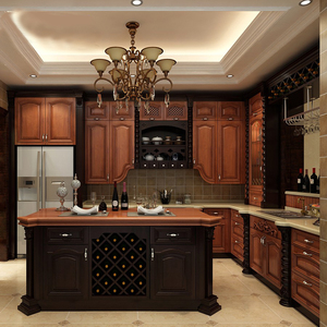 Mobili da <span class=keywords><strong>Cucina</strong></span> <span class=keywords><strong>Vintage</strong></span> in Legno Massello Stile Shaker Colore Scuro Completo di Armadietti - Product Image 2