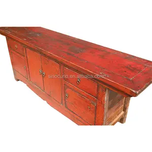 Antique Tv Cabinet Chinese Antique Style Recycle Solid Wood Vintage Distressed Painted TV Stand Cabinet