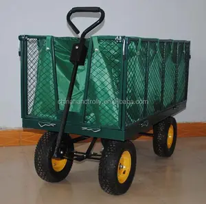 Chariot de jardin pliable à quatre roues, structure de cadre de chariot