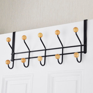 ด้านบน3สีขาวทรายเคลือบ Overdoor พับไม้แขวนเสื้อสำหรับการจัดเก็บ - Product Image 5