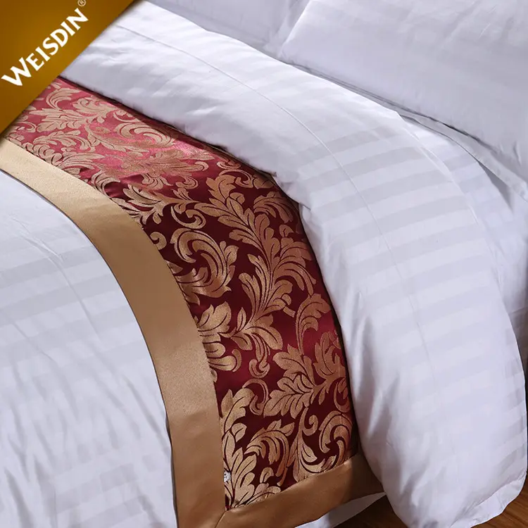 pure cotton single 3cm 4pcs satin stripe queen size duvet covers comforters draps home hotel supplies bedding bed flat sheet set