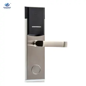 Haoding Stainless Steel Smart Kunci Kartu Commercial Hotel Door Lock dengan Perangkat Lunak Bebas