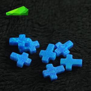 Piedras preciosas <span class=keywords><strong>sueltas</strong></span> de ópalo sintético con forma de cruz y piedra azul hermosa - Product Image 4