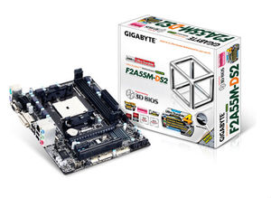 Amd gigabyte a55 atx placa de escritorio, fm2 zócalo, ddr <span class=keywords><strong>3</strong></span>, dual- enlace dvi, ga-f2a55m-ds2 - Product Image 1