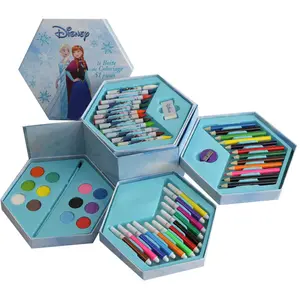 51 Buah 51 Buah Kotak Warna Krayon Segi Enam, Set Pensil Pastel Menggambar Seni, Alat Tulis Sekolah Mewah